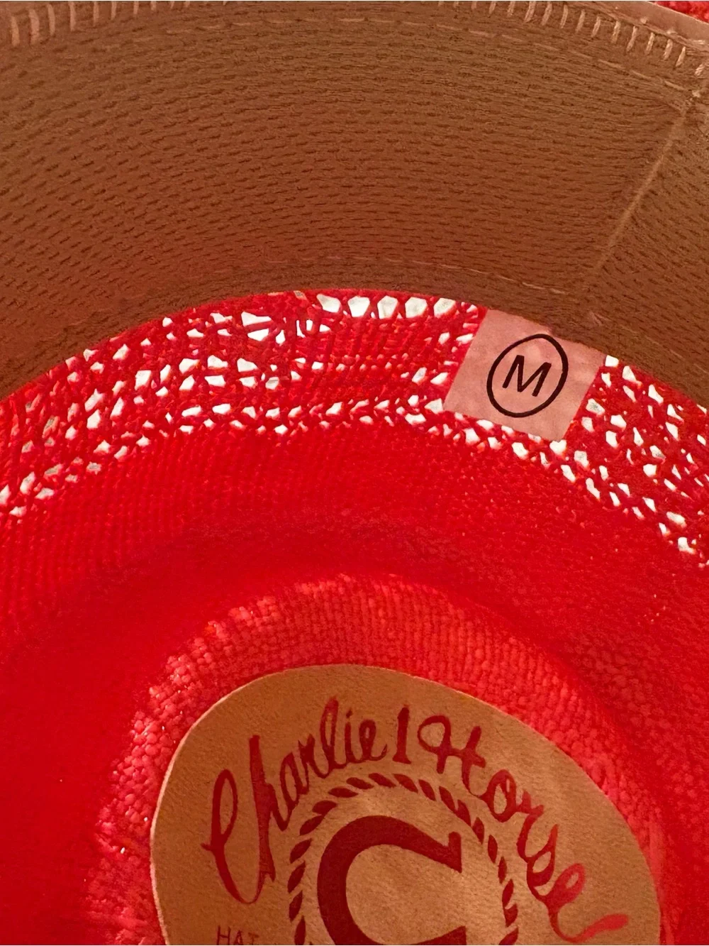 Wide-Brim Red Straw Fedora with Decorative Band